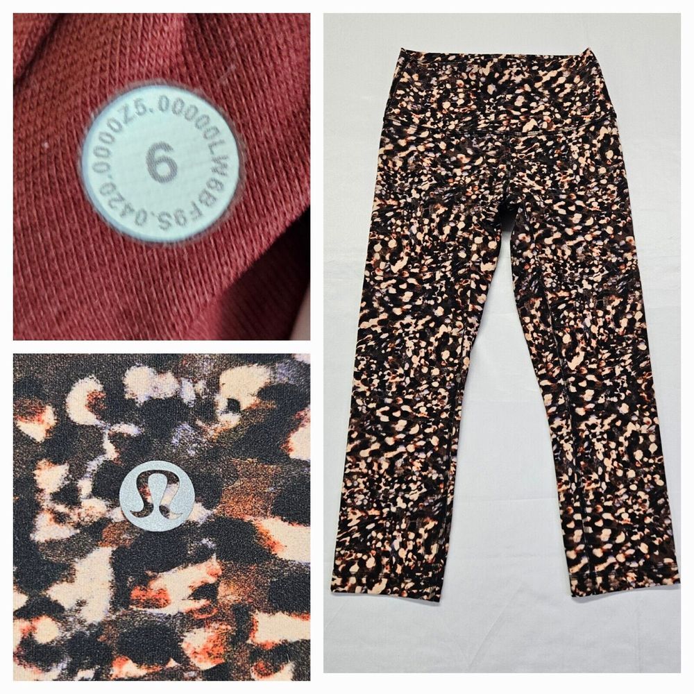 Lululemon Wunder Train High-Rise Crop‎ 21" Women Sz. 6 Motion Flux Multi